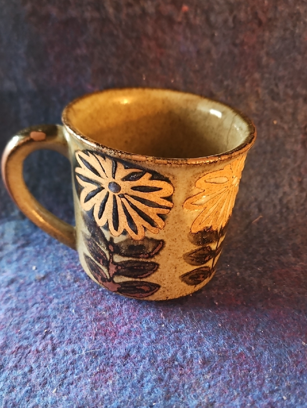 3 For $10 Floral Ceramic Mug in Olive Green
